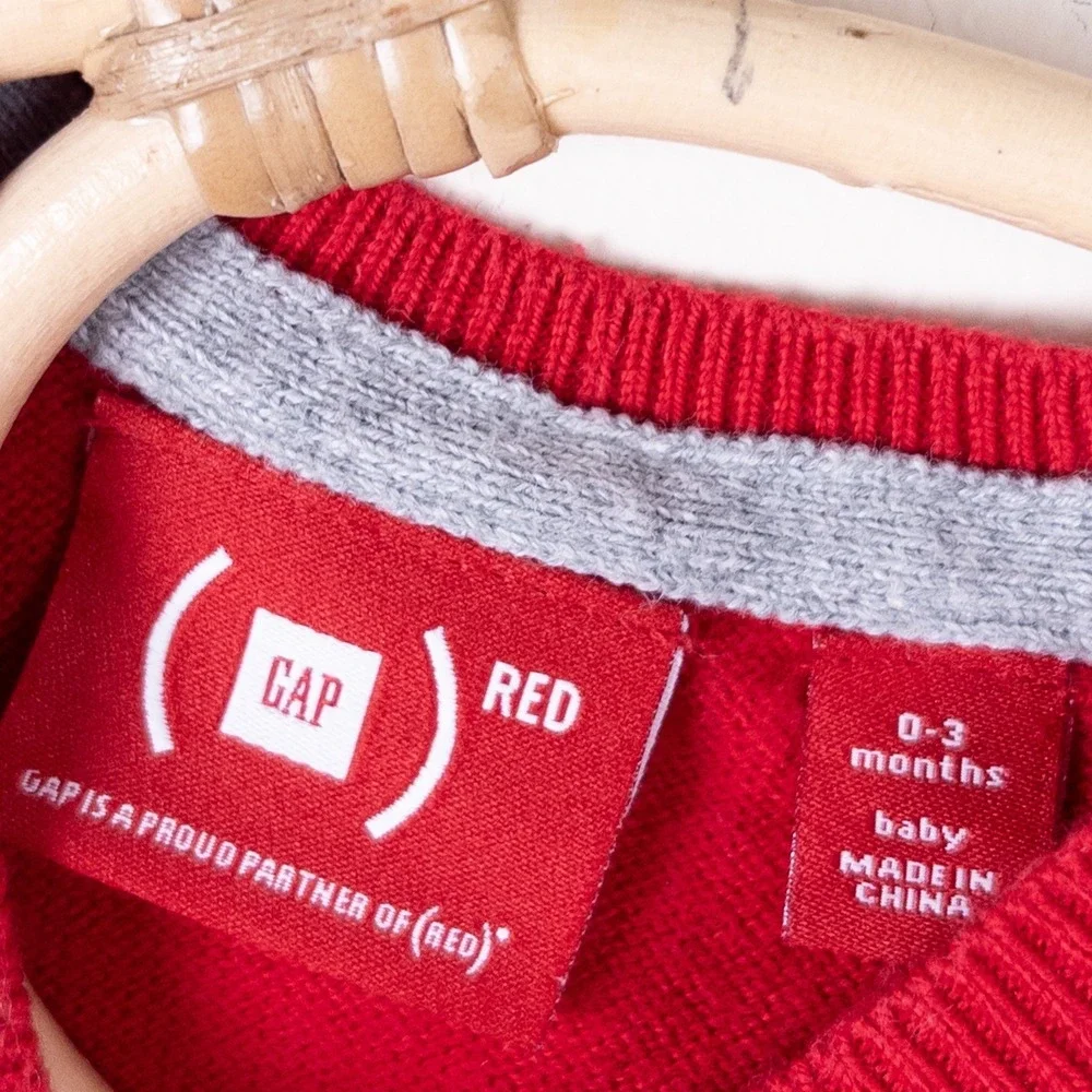 Gap Knit Romper Red Headphone‎ Graphic Y2K Limited Edition Baby 0-3 Months